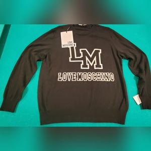 Mens Love Moschino Sweater Black XL New